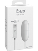 Вибро-пуля на проводе iSex USB Bullet White (Цвет: белый)