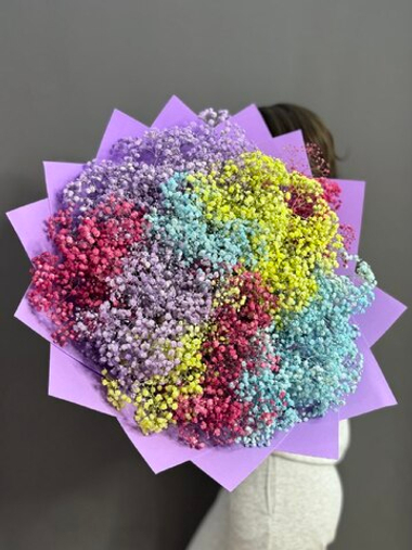 Букет из радужной гипсофилы (25 шт)
