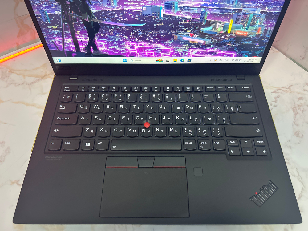 Ультрабук Lenovo ThinkPad X1 Carbon 7th Gen (20QD003HRT) 14"/i5 8265U/RAM 8 GB/SSD 256 GB/Intel UHD Graphics 620/1920*1080/VA/Windows 11/Подсветка кл-ры: LED/черный