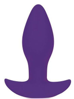 Фиолетовая коническая анальная вибровтулка с ограничителем - 8,5 см. (Цвет: фиолетовый)