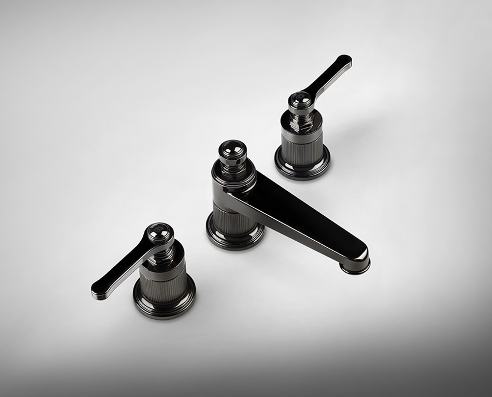 Смеситель для раковины Gessi Venti20 на 3 отверстия, низкий, с донным клапаном