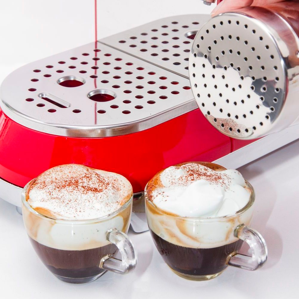 Кофемашина эспрессо Smeg Стиль 50-х годов красная Италия сетка