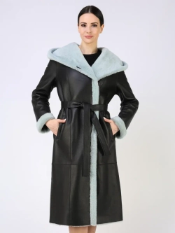 Дубленка зимняя натуральная с капюшоном