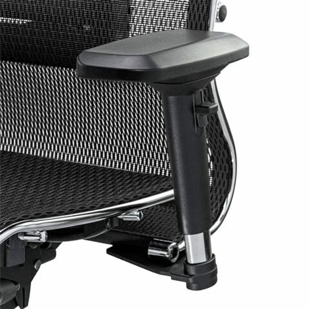 Кресло офисное МЕТТА "SAMURAI" S-3, с подголовником, сверхпрочная ткань-сетка, черное