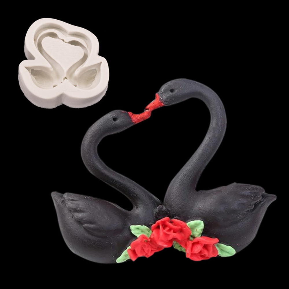 Молд силиконовый ПАРА ЛЕБЕДЕЙ (7,5*7,5 см)