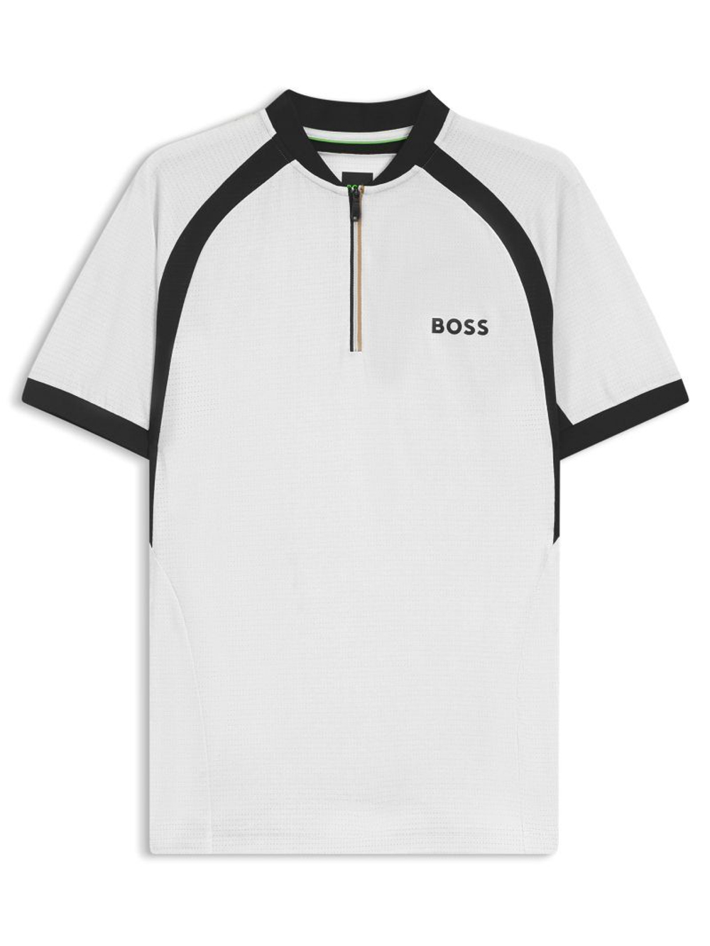 Мужская теннисная футболка BOSS MatchМяч TOC Zip-Neck Slim-Fit - white