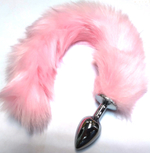 Анальная втулка с розовым хвостом 6,5 см