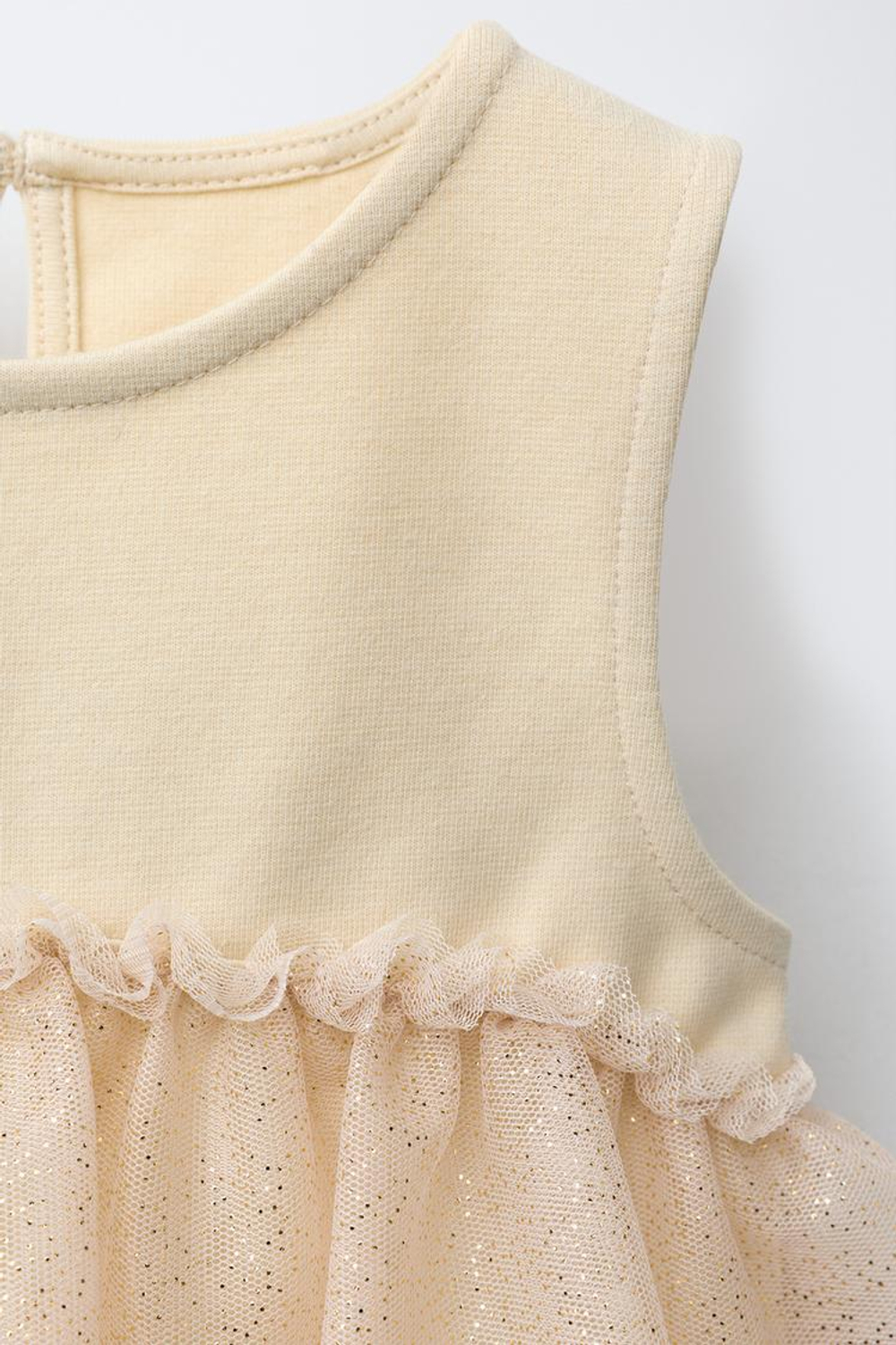 ZARA КОМБИНИРОВАННОЕ ПЛАТЬЕ ИЗ ПОЛУПРОЗРАЧНОЙ ТКАНИ С БЛЕСТКАМИ, КАВА