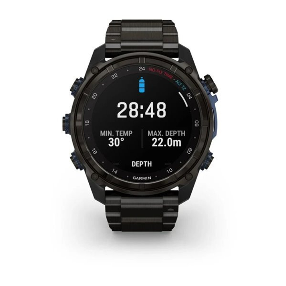 Умные часы Garmin Descent MK3i - 51 мм титан Carbon Grey DLC с черным силиконовым ремешком и приемопередатчиком Descent T2