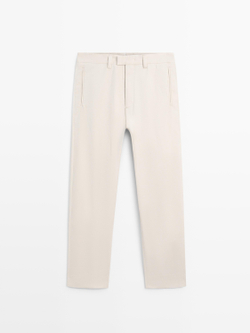 Massimo Dutti Брюки Barrel Fit приталенного кроя, бежевый
