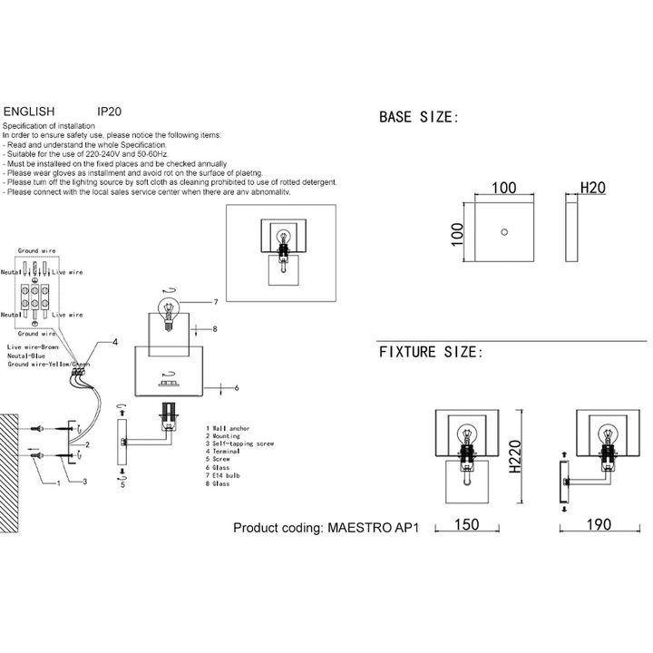 Бра Crystal Lux Maestro AP1 Gold