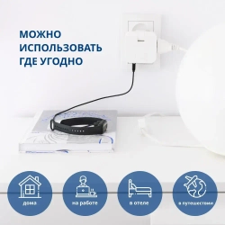 Тройник плоский поворотный для розетки с USB и TYPE-C, разветвитель электрический 180 градусов