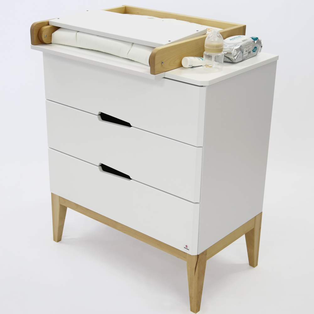 Пеленальный комод Antemi Mia Light Белый/Дерево