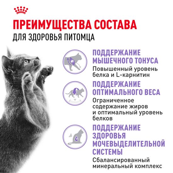 Royal Canin Sterilised для взрослых до 7 лет стерилизованных кошек и кастрированных котов