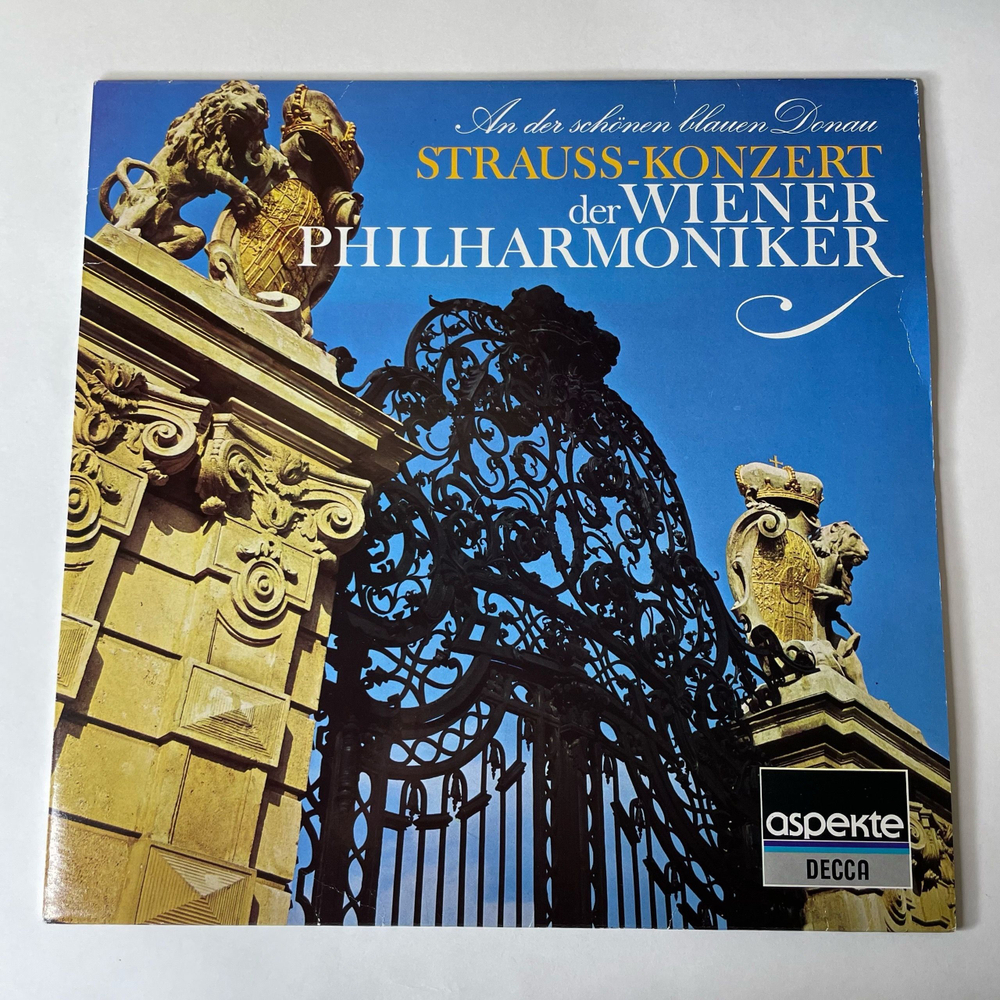 Винтажная виниловая пластинка LP Wiener Philharmoniker, An Der Schonen Blauen Donau, Штраус Strauss Konzert Der Wiener Philharmoniker (Германия 1974)