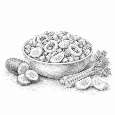 Салат с кальмарами