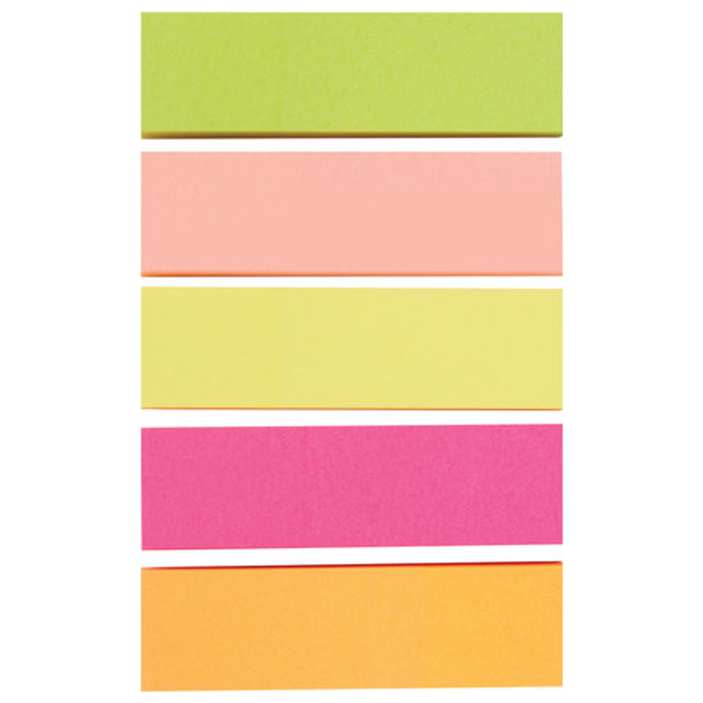 Закладки клейкие неоновые бумажные, 50х14 мм, 250 штук