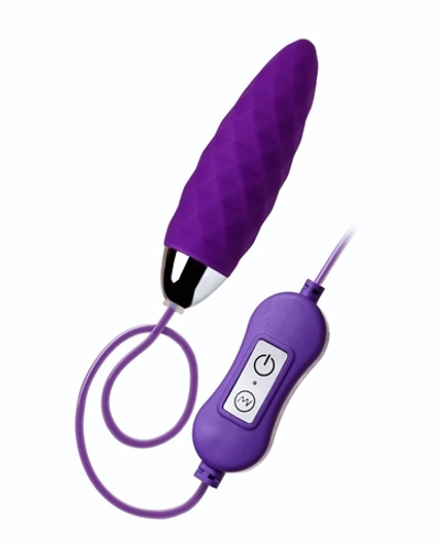 Фиолетовое узенькое виброяйцо с пультом управления A-Toys Cony, работающее от USB (Цвет: фиолетовый)