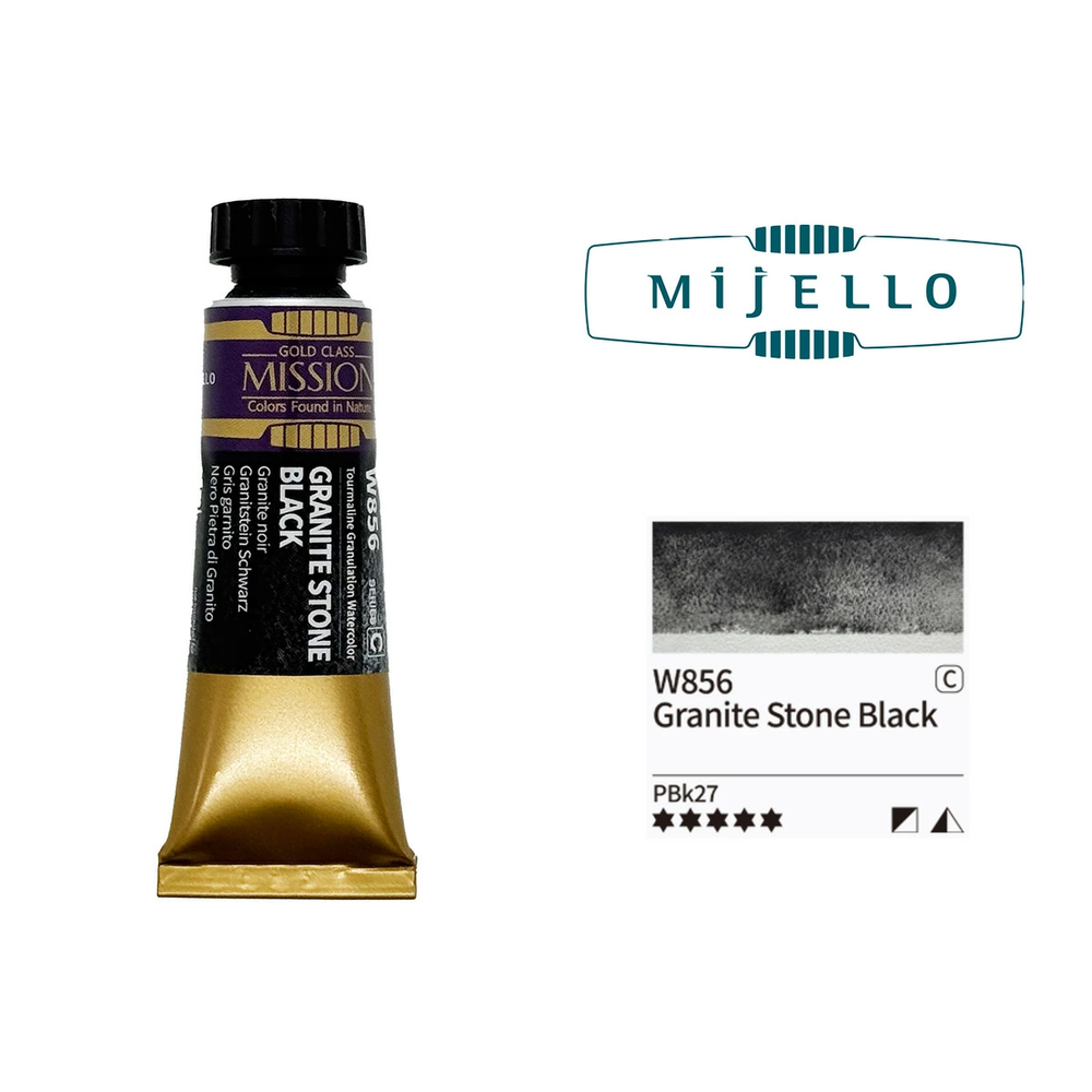 Акварель Mijello Granulation 15 мл. W856 [C] Granite Stone Black