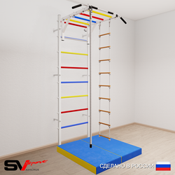 Шведская стенка Sv Sport 5344 (Турник рукоход/Канат/Лестница/Мат 1м)