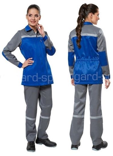 Костюм женский "Пульс New" брюки (серый/василек)