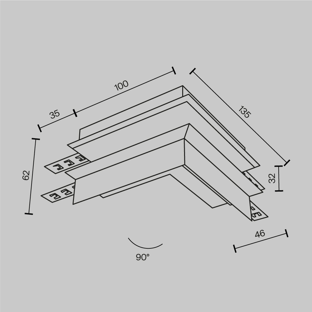 Коннектор внешний встраиваемый под ГКЛ 9,5мм Maytoni Exility TRA34CO-42W