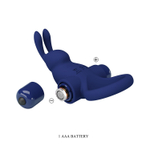 Синее эрекционное кольцо с выступом-зайчиком для стимуляции клитора (Цвет: синий)