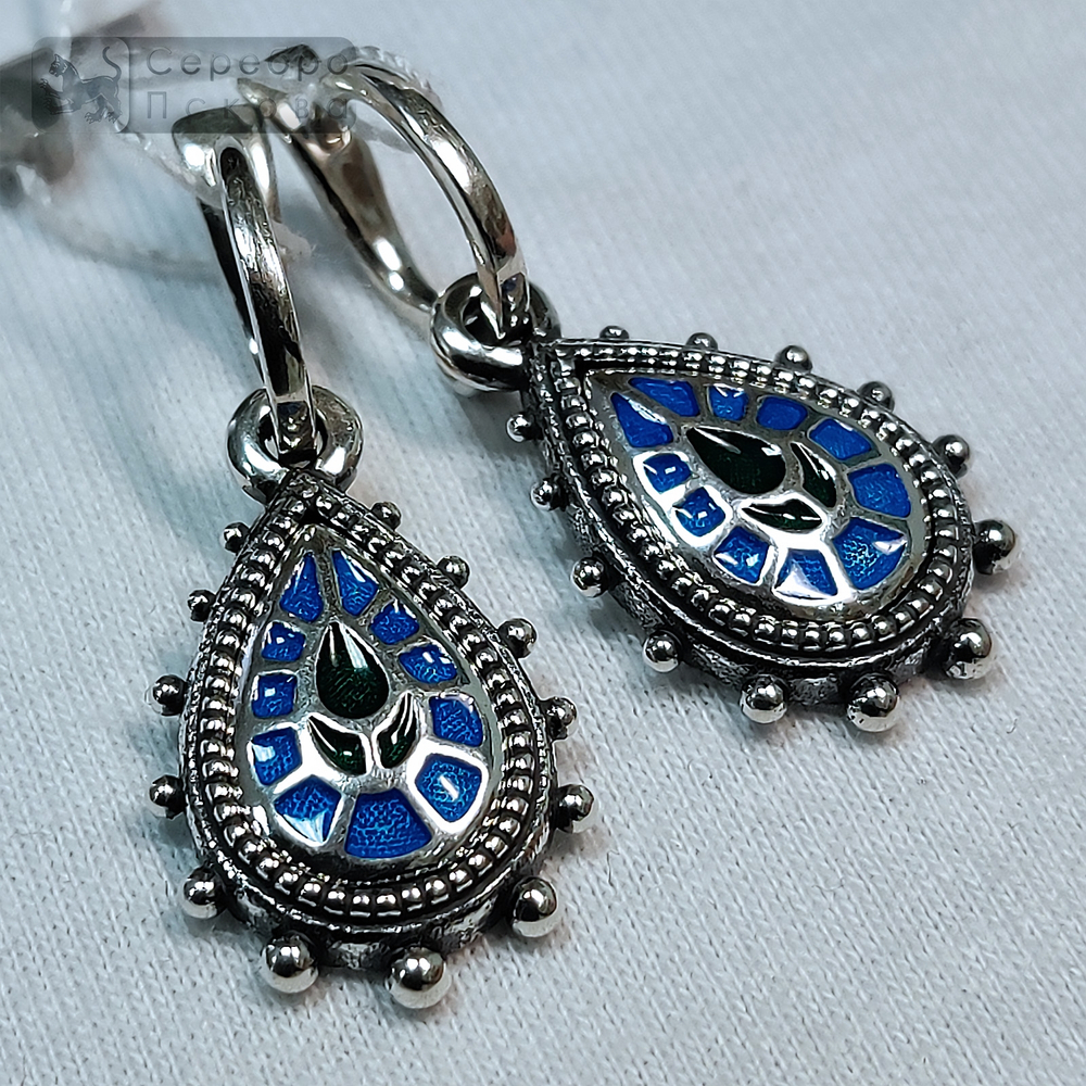 Серьги "Крин" горячая эмаль