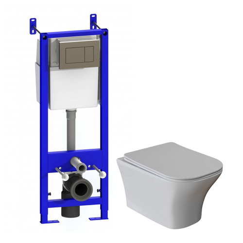 Комплект "Система инсталляции УКЛАД с кнопкой хром блестящий СИ 01.04.54.00.1 + унитаз CITY WAVE"