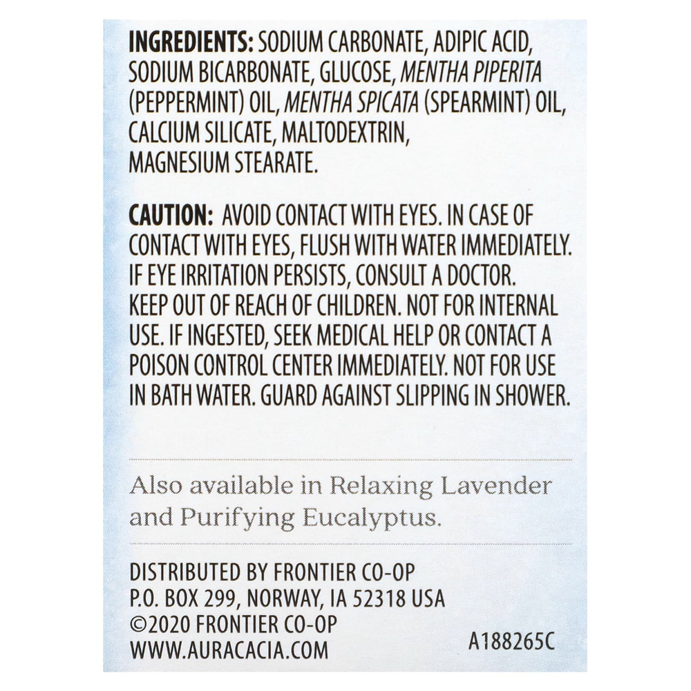 Aura Cacia, Таблетки для душа для ароматерапии, восстанавливающая перечная мята, 3 таблетки по 1 унции