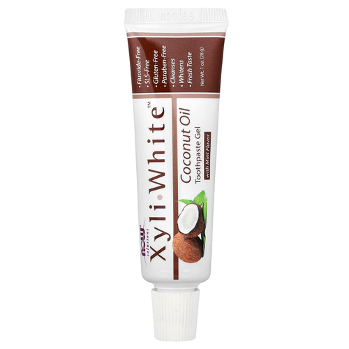 NOW Foods, Solutions, XyliWhite™, зубная паста-гель, кокосовое масло, мята, 28 г (1 унция)