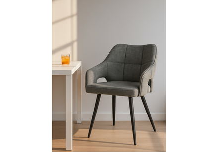 Стул на металлокаркасе Woodville Hera dark gray, black, ножки черные