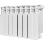 Радиатор биметаллический STOUT TITAN VENTIL 350 - 8 секций (подключение нижнее правое, цвет белый)