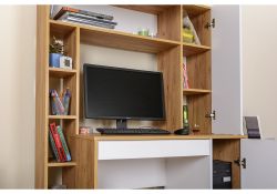 Письменный стол Комфорт 12.71 116,7х60,2х165,4 дуб золотой craft / белая аляска