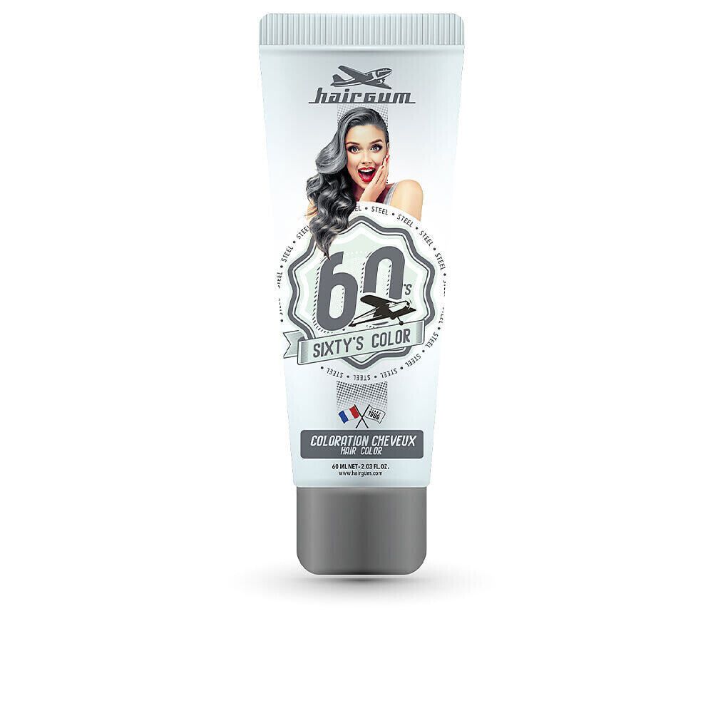 Hairgum Sixty&#39;s Color Steel Полуперманентная краска придающая блеск волосам, оттенок стальной 60 мл