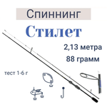 Спиннинг "Волжанка Стилет" тест 1-6гр 2.13м (2 секции) (IM7)