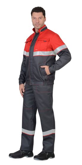 Костюм "Сириус-Навигатор" полукомбинезон (серый/красный)