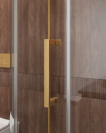 Душевой уголок Cezares MOLVENO-RH-11-120/110-C-Cr-IV, 120х110х195, профиль брашированное золото, прозрачное стекло