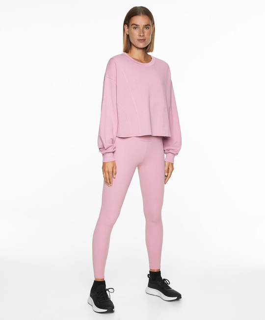 Oysho Короткая толстовка из ткани с хлопком и модалом, розовый