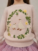 Джемпер вязаный для девочки с вышивкой