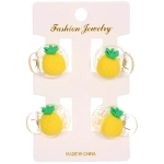 Заколки - крабики для волос детские 4шт «ЗЕФИР», ананасики, 2см