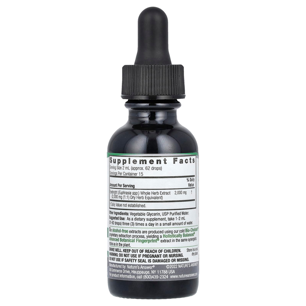 Nature's Answer, жидкий экстракт очанки, без спирта, 2000 мг, 30 мл (1 жидк. унция)