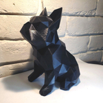 Фигурка БУЛЬДОГ, низкополигональная, дизайнерская. Low Poly Bulldog 24см., черная