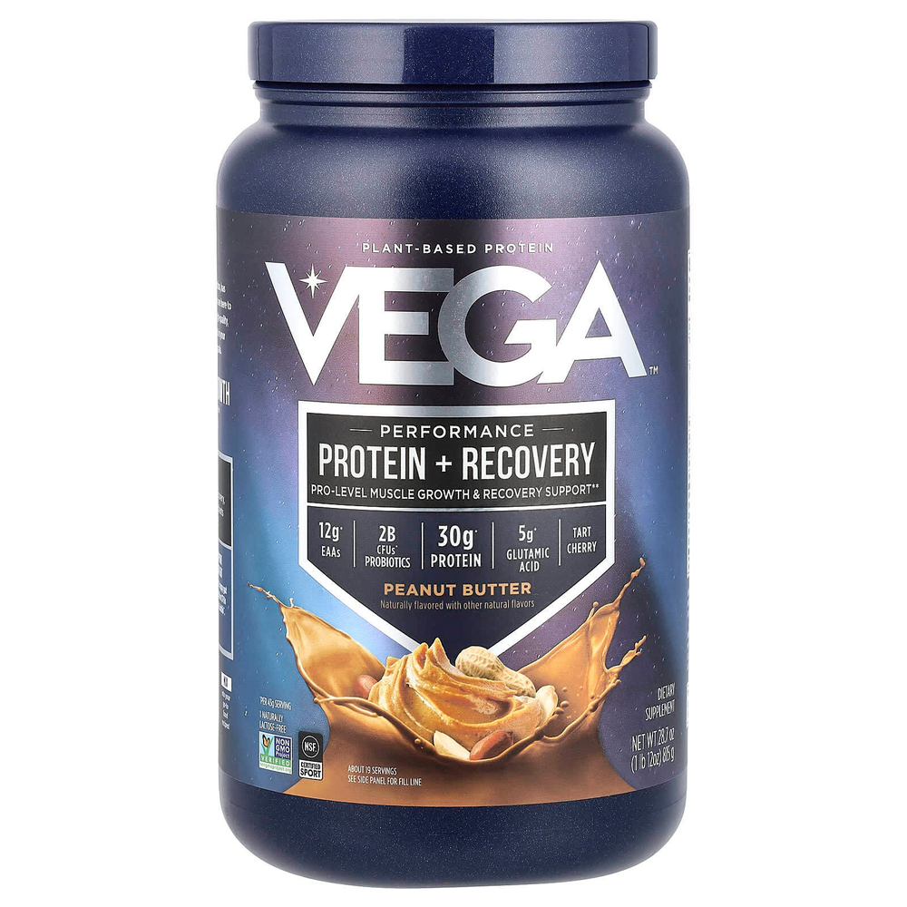 Vega, Sport, протеин премиального качества на растительной основе, арахисовая паста, 815 г (1 фунт 12 унций)