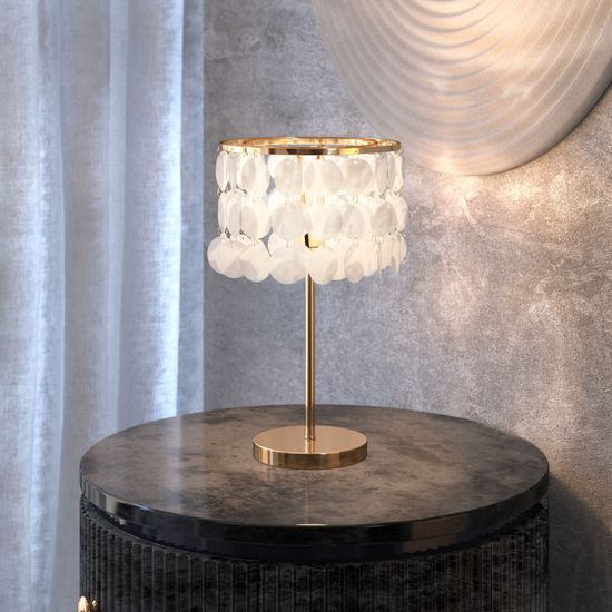 208101 / настольный светильник/ латунь/перламутр