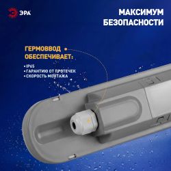 Линейный светодиодный светильник ЭРА SPP-211-0-65K-048 48Вт 6500К IP65 1200 матовый | Линейные светодиодные светильники IP65