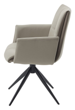 Стул М-City DISAUR Stig поворотный на поворотный на 360 градусов, Hf017-11, Hf017-12 Бежевый, Экокожа, Черный каркас