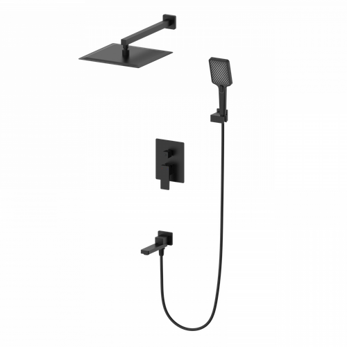 Душевая система встраиваемая WONZON & WOGHAND CUBE 2.0, Черный матовый (WW-88087068-MB)