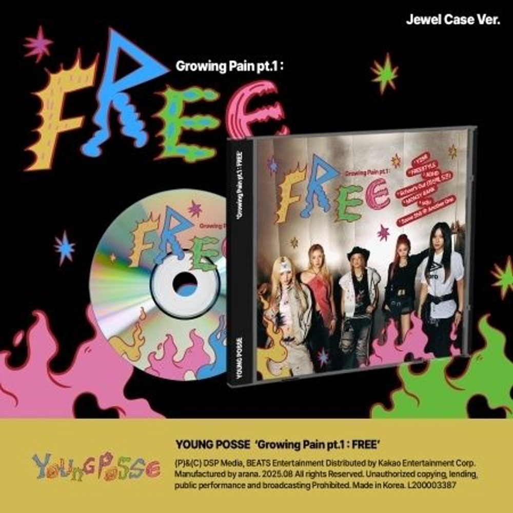 Альбом YOUNG POSSE - GROWING PAIN PT.1 : FREE EP Album JEWEL CASE Version