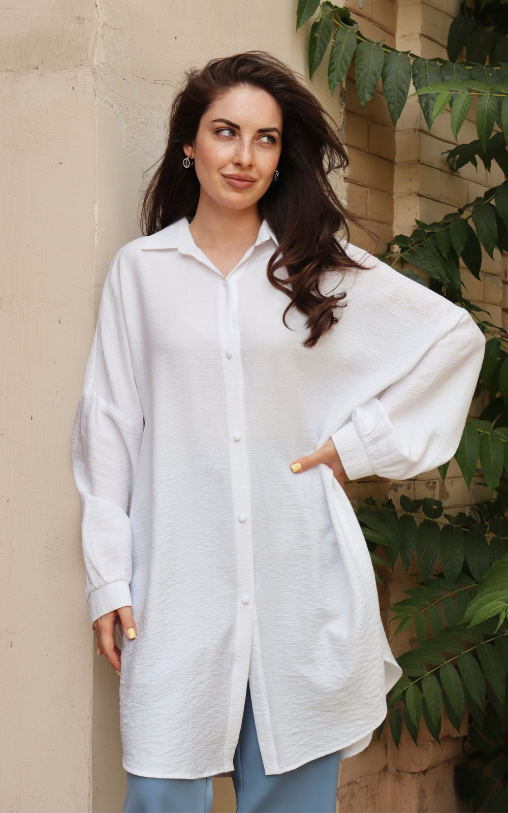Рубашка удлиненная oversize